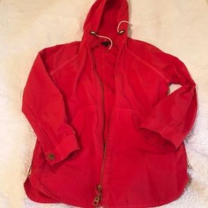 Red J. Crew Rain Coat